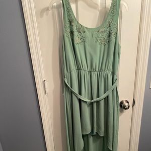 Forever 21 green flower high-low dress - M